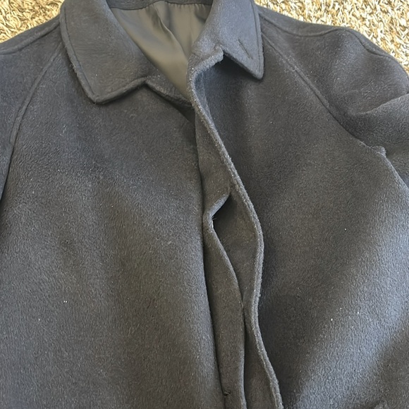Cashmere & Wool Women’s Navy Classic Long Overcoat Size 12 - Picture 12 of 16